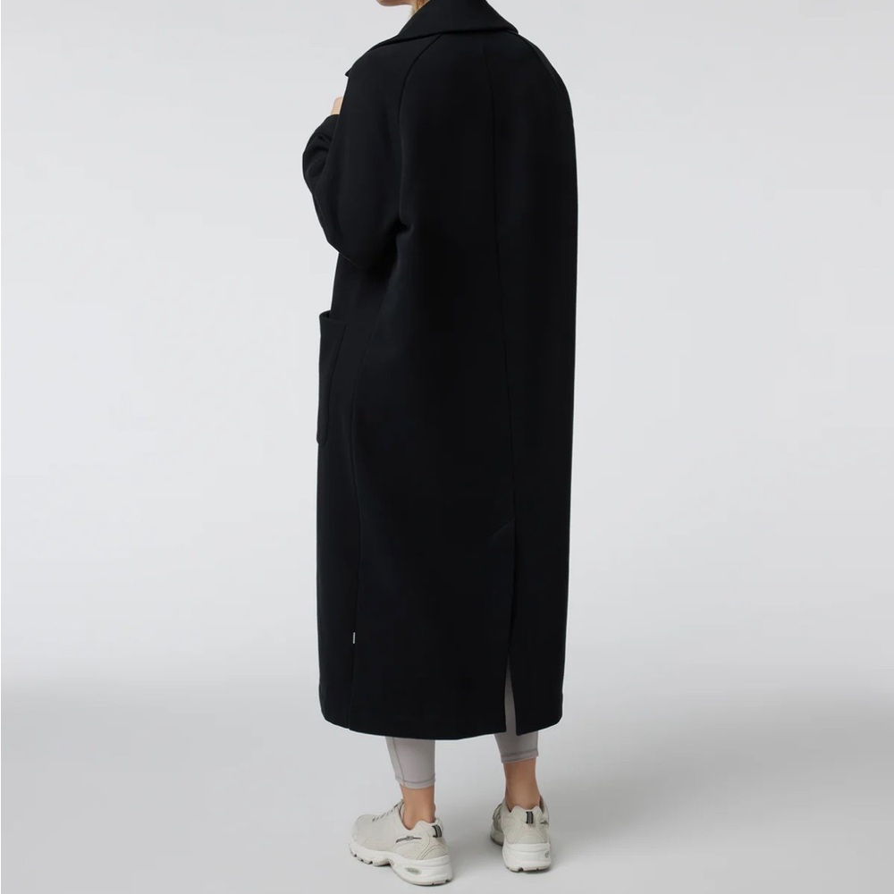 Vuori Restore Trench Coat Black Women's Longline Sz Large Lagenlook Minimalist - Picture 6 of 15